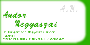 andor megyaszai business card